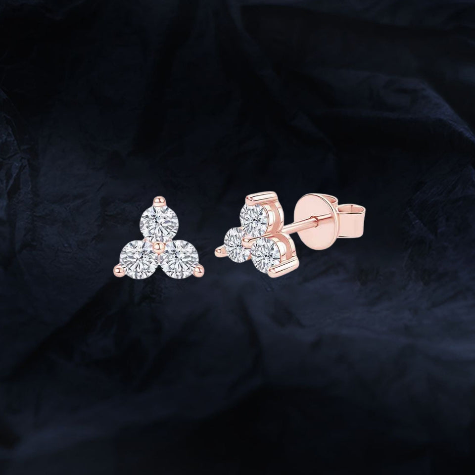 Moissanite Trio Trinity Stud
