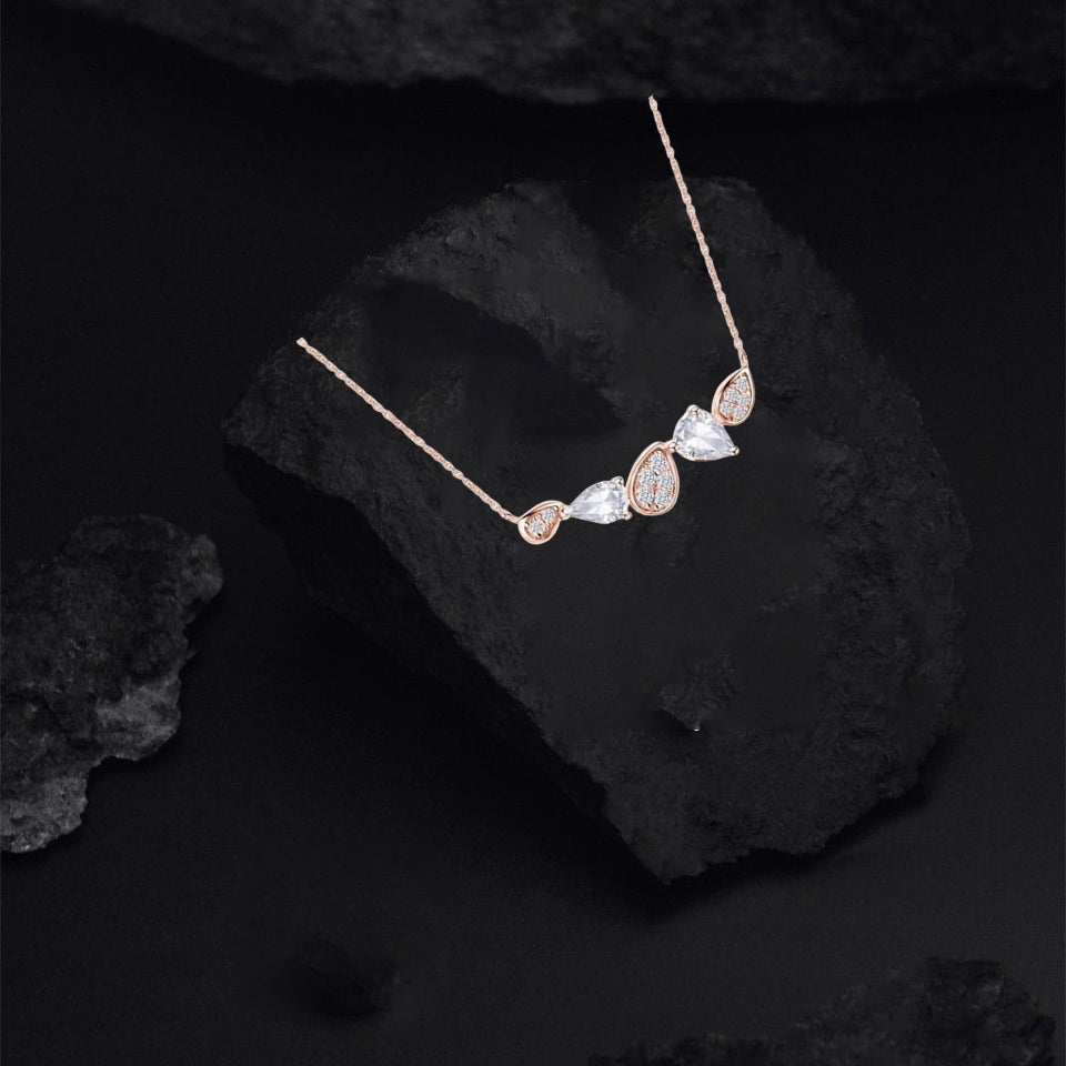 Pear Shape Cluster Pendant Necklace