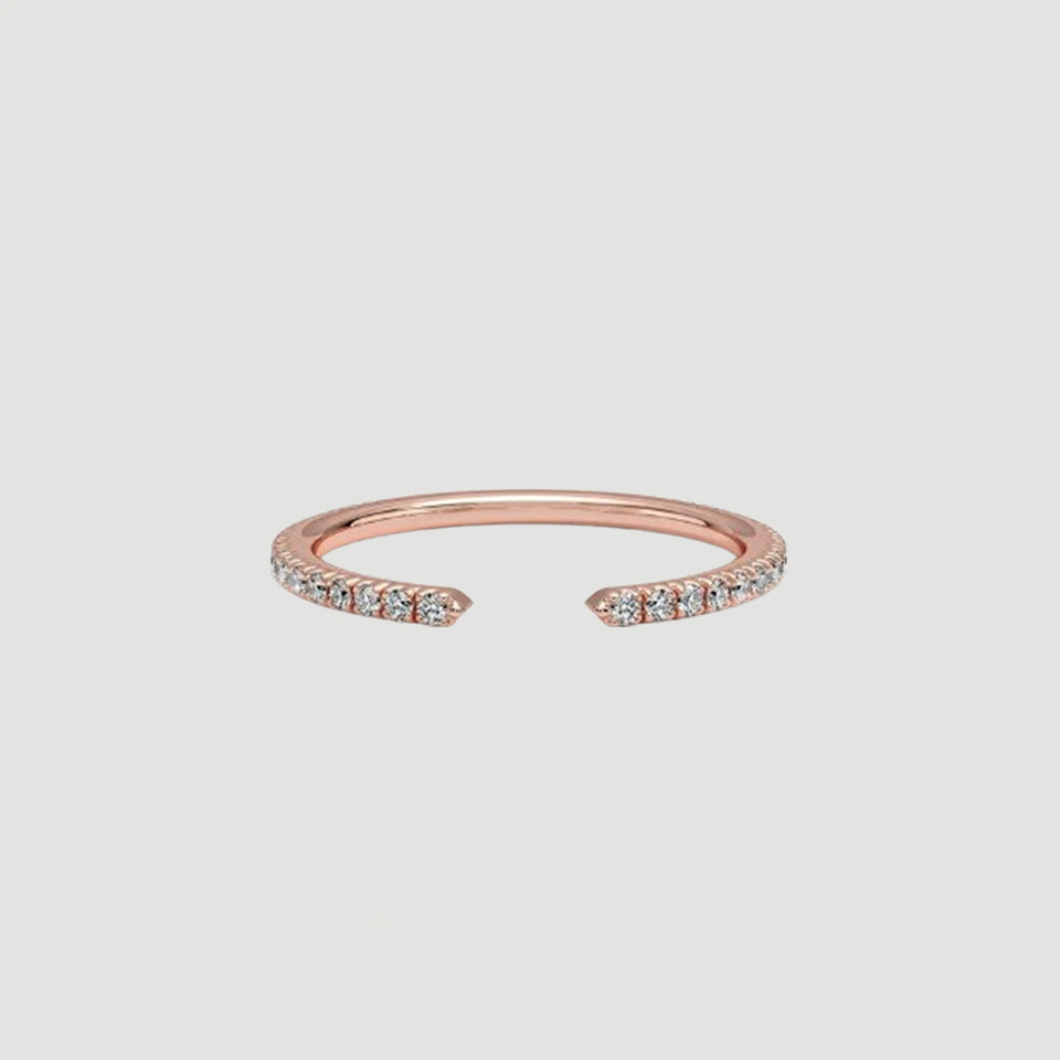 Round Cut Open Stacking Band Ring
