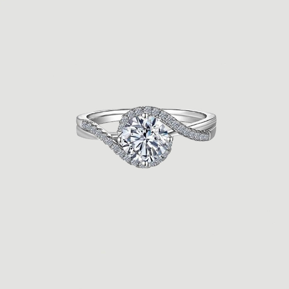 Twisted Moissanite Engagement Ring