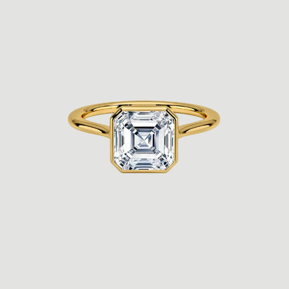 Asscher Bezel Moissanite Ring