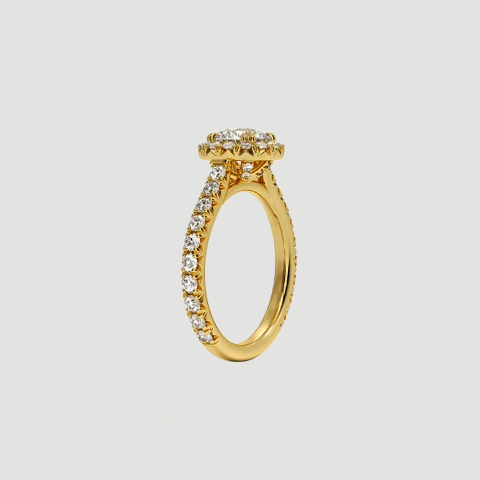 Round Moissanite Halo Ring