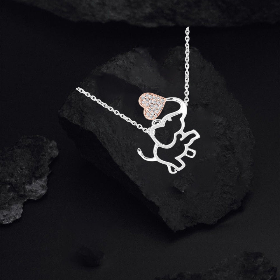 Moissanite Elephant Pendant Necklace
