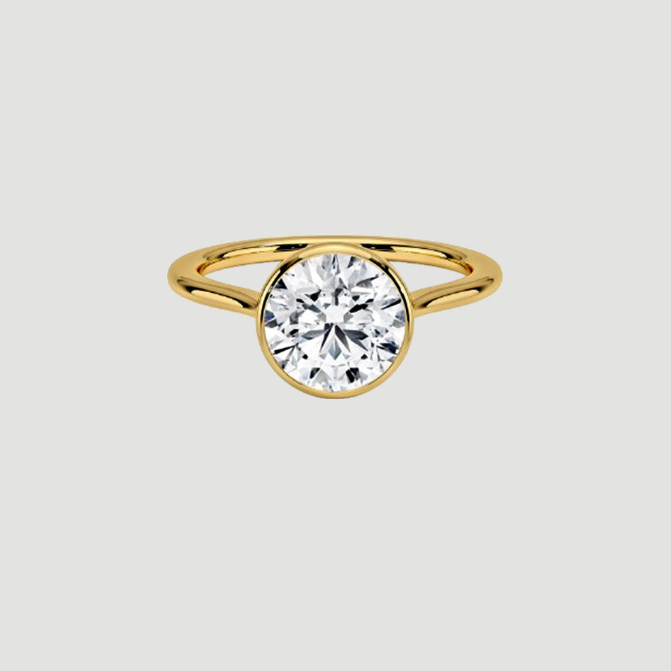 Round Bezel Setting Moissanite Ring