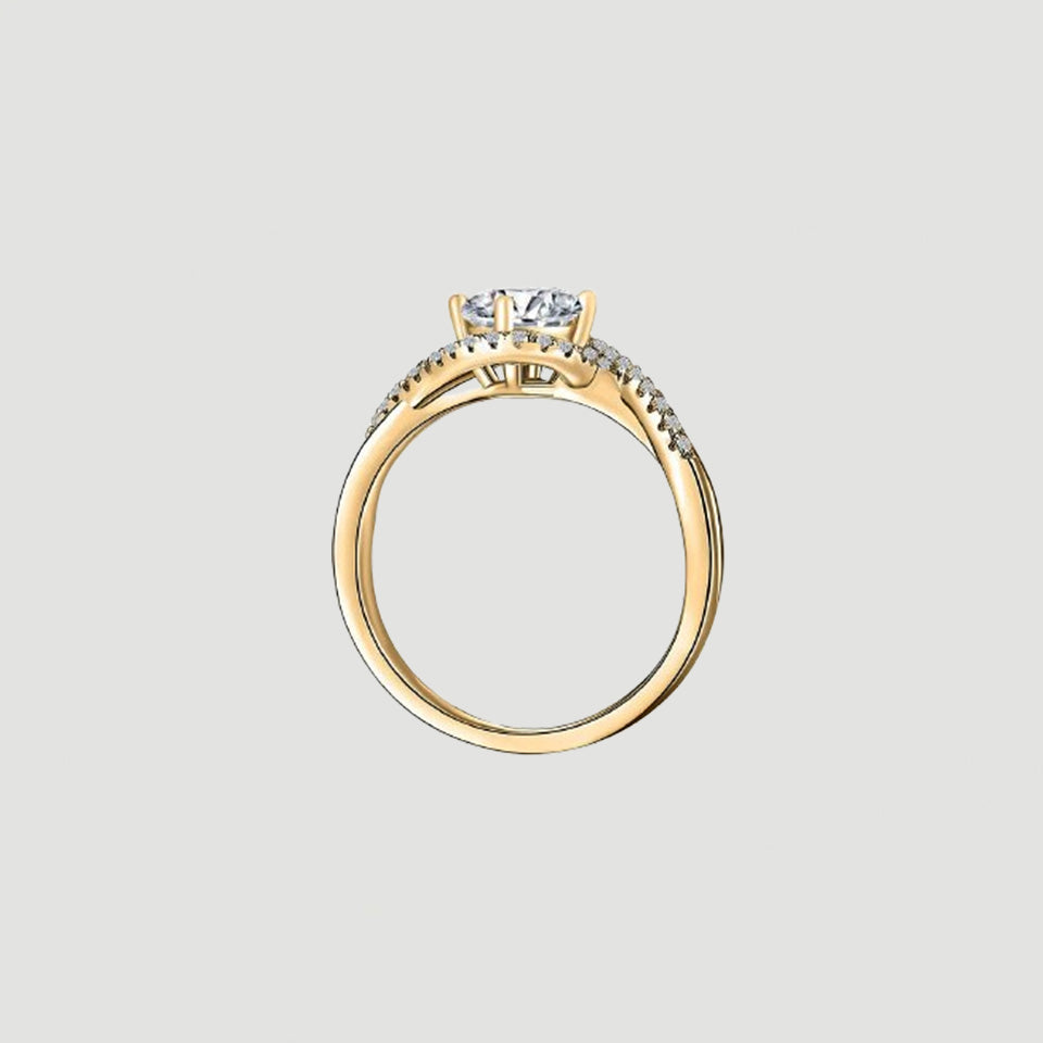 Twisted Moissanite Engagement Ring