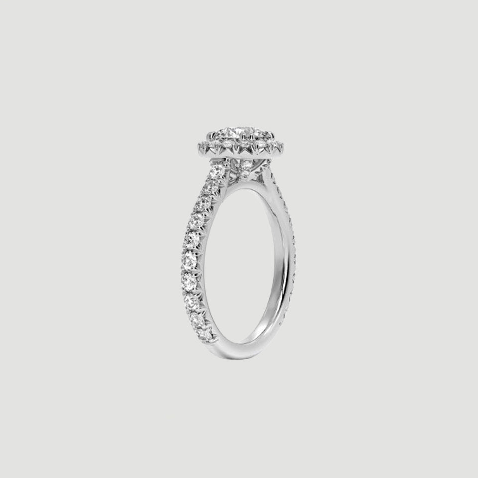 Round Moissanite Halo Ring