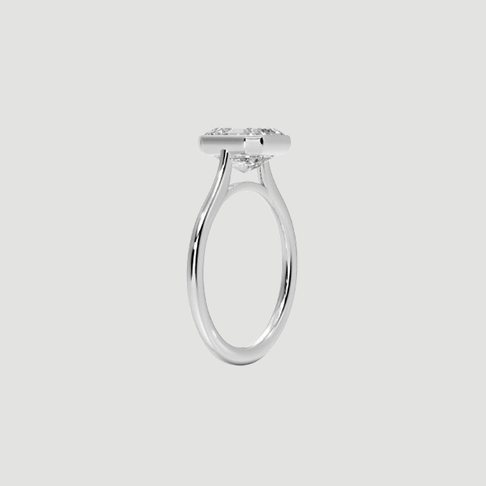 Asscher Bezel Moissanite Ring
