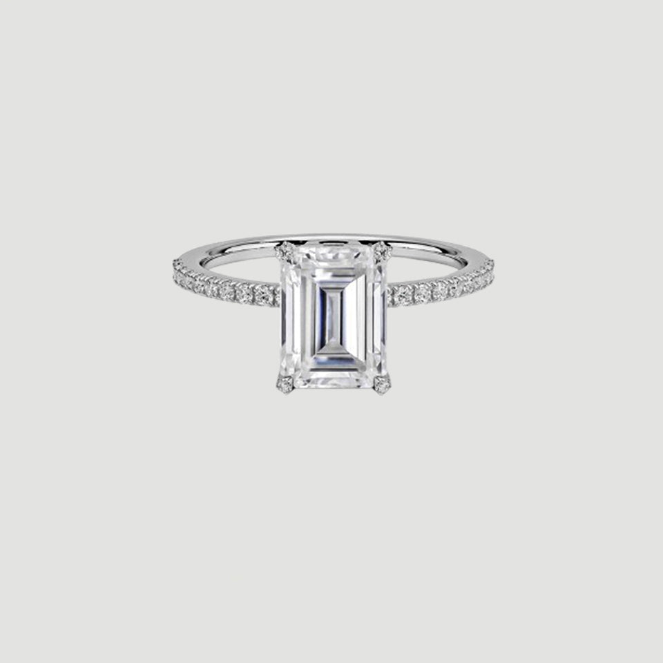 Emerald Moissanite Ring
