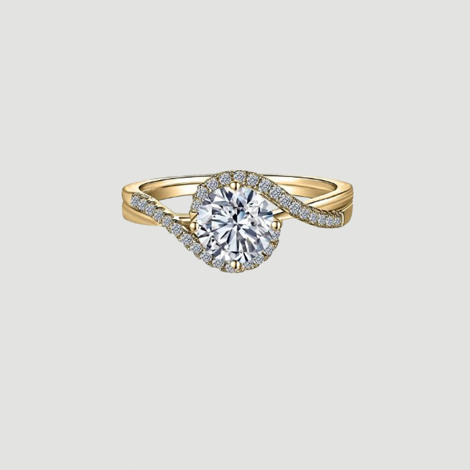 Twisted Moissanite Engagement Ring
