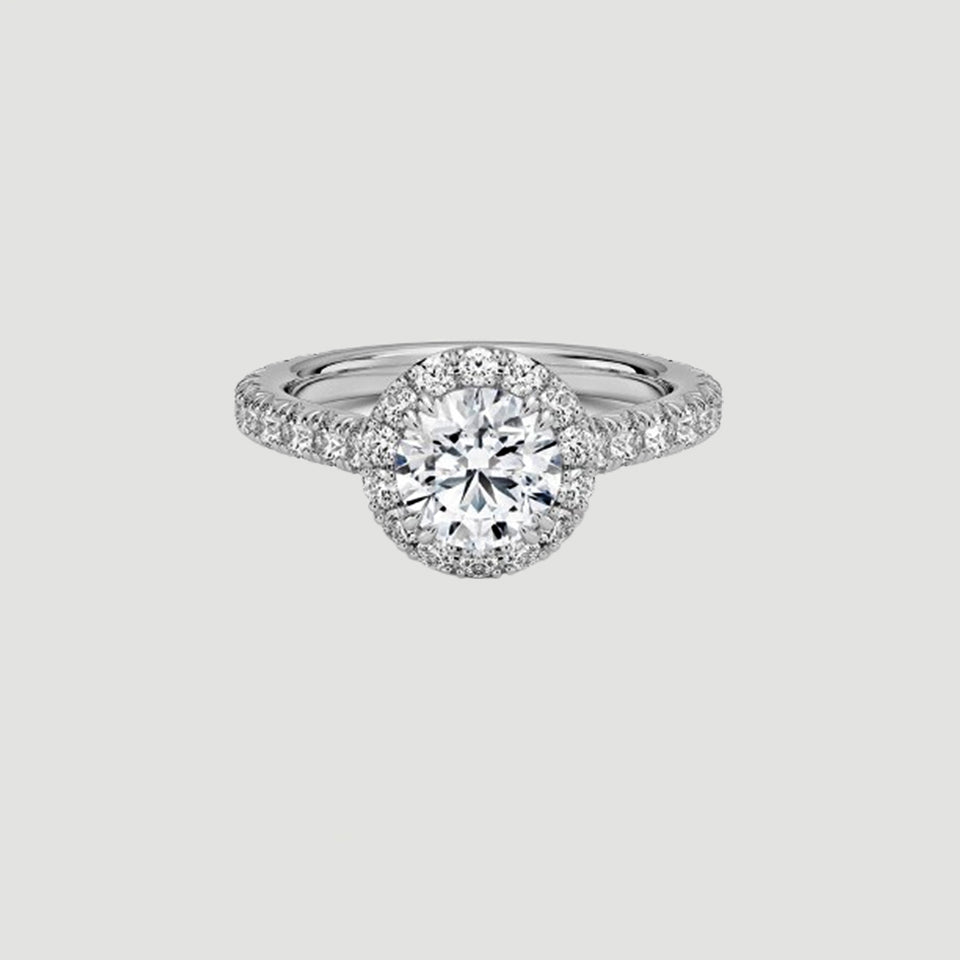 Round Moissanite Halo Ring