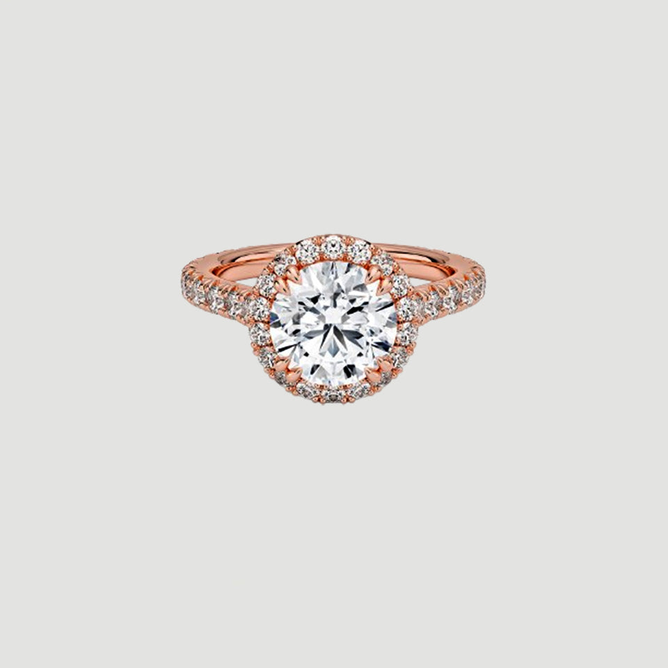 Round Moissanite Halo Ring
