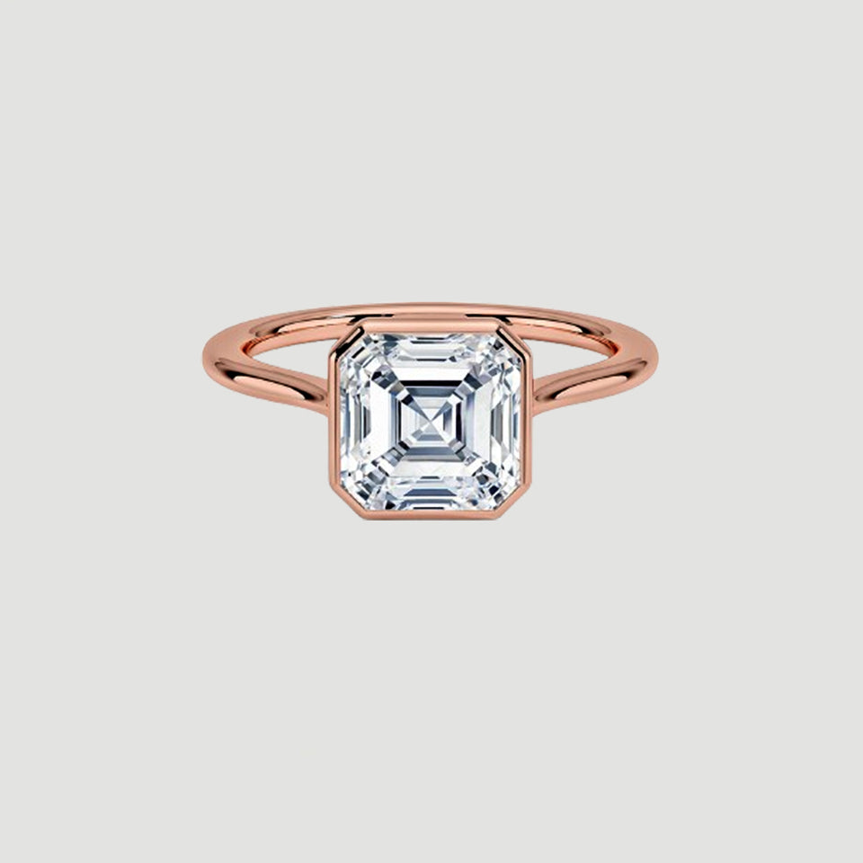Asscher Bezel Moissanite Ring