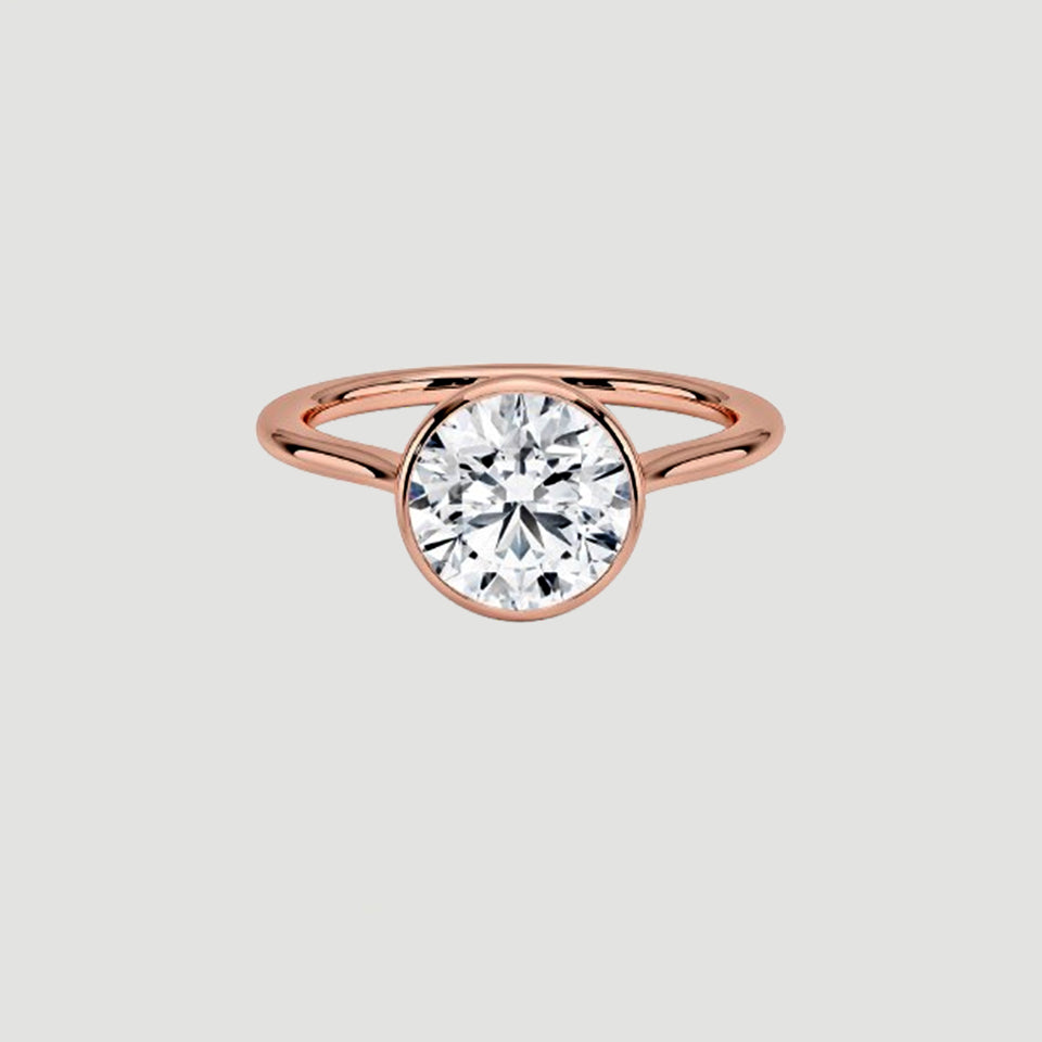 Round Bezel Setting Moissanite Ring