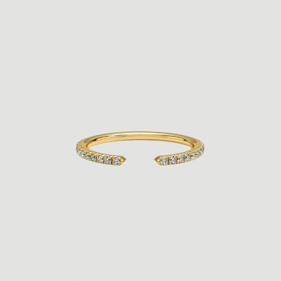 Round Cut Open Stacking Band Ring