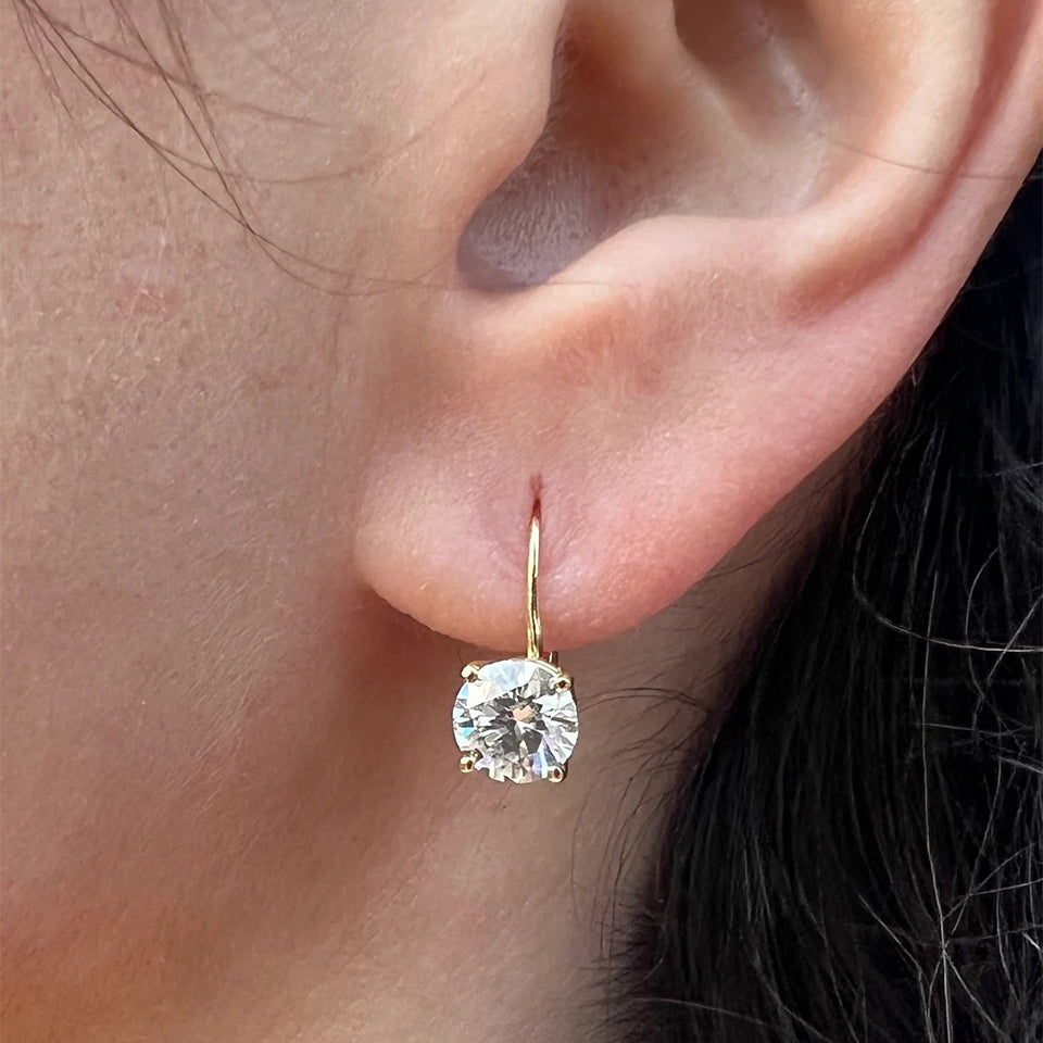 Moissanite Dangle Hoop Earrings