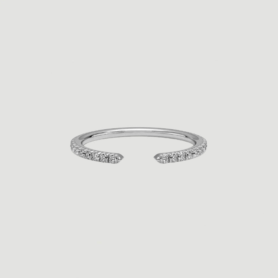 Round Cut Open Stacking Band Ring