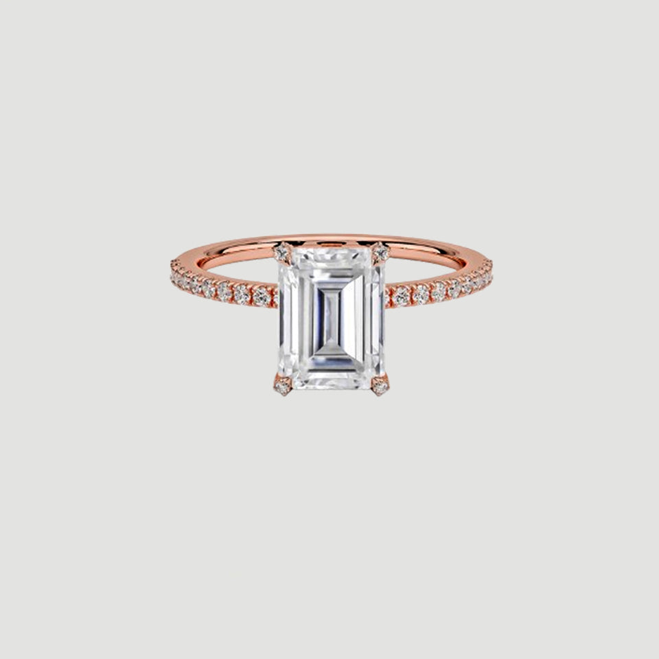 Emerald Moissanite Ring