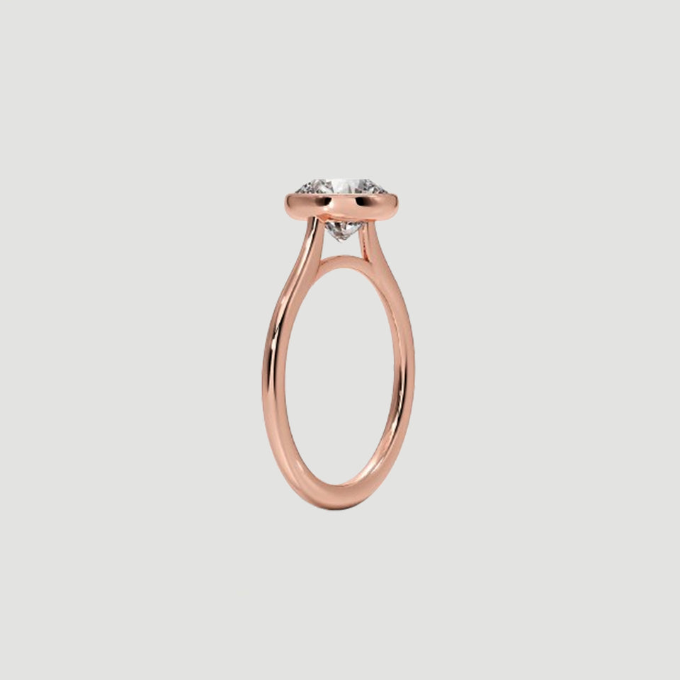 Round Bezel Setting Moissanite Ring
