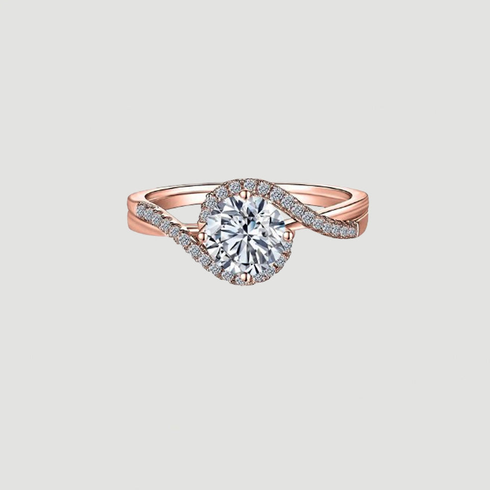 Twisted Moissanite Engagement Ring