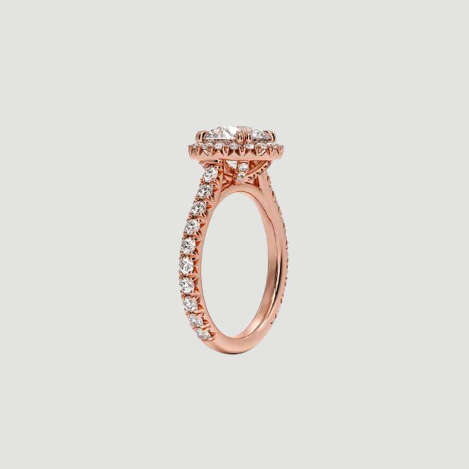 Round Moissanite Halo Ring