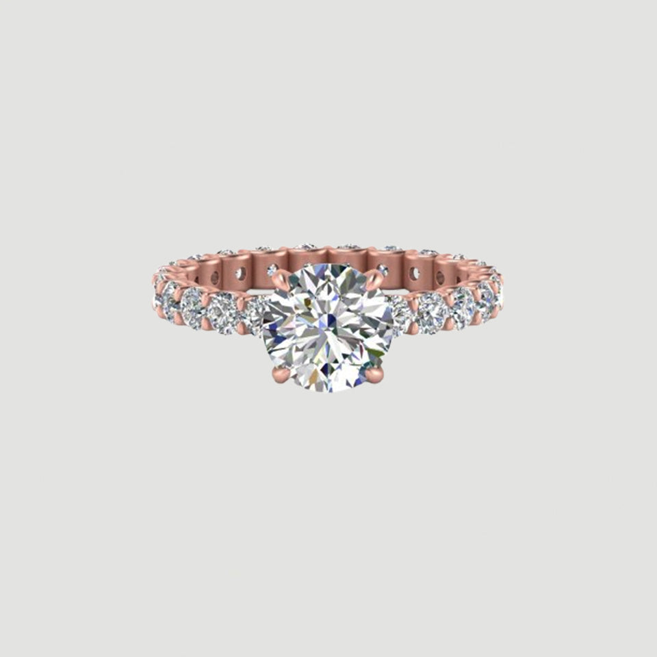Round Shape Pointer Moissanite Ring