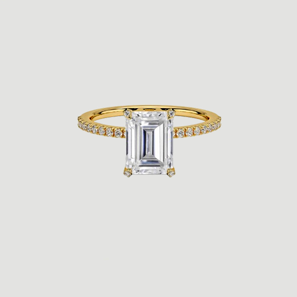 Emerald Moissanite Ring