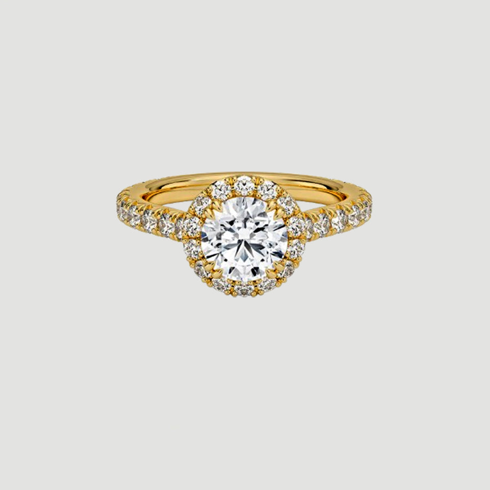 Round Moissanite Halo Ring