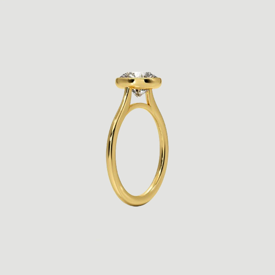Round Bezel Setting Moissanite Ring