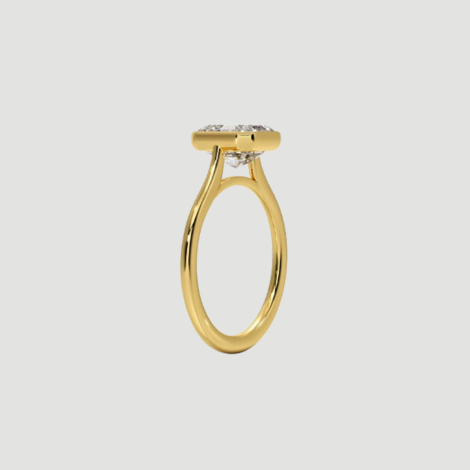 Asscher Bezel Moissanite Ring
