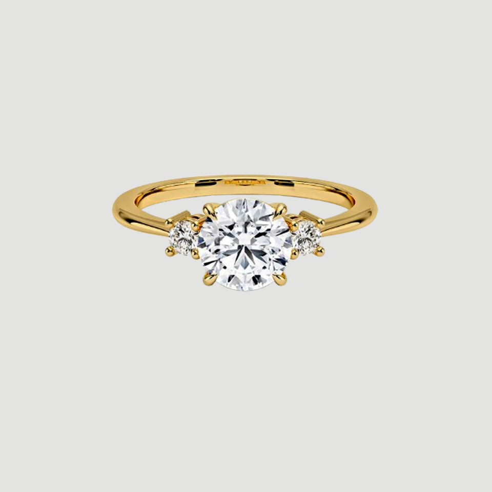 Oval Moissanite Three-Stone Engagement Ring