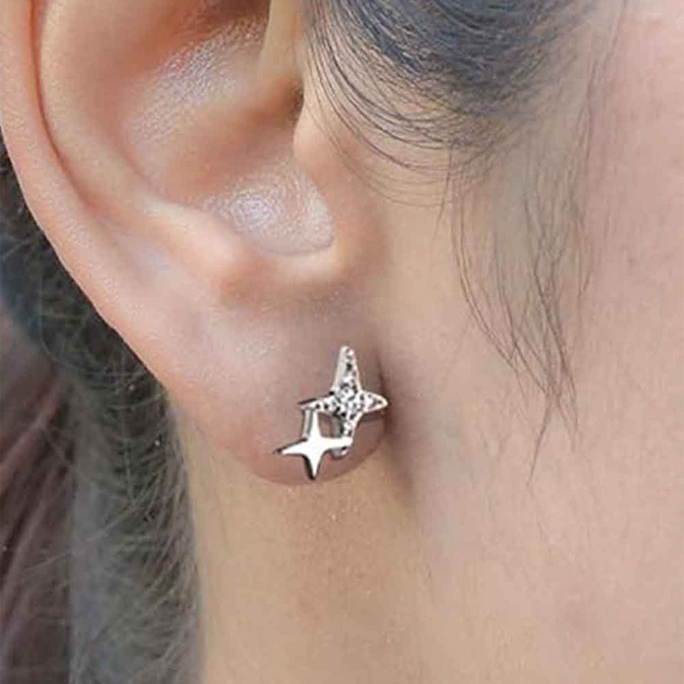 Moissanite Diamond Star Stud