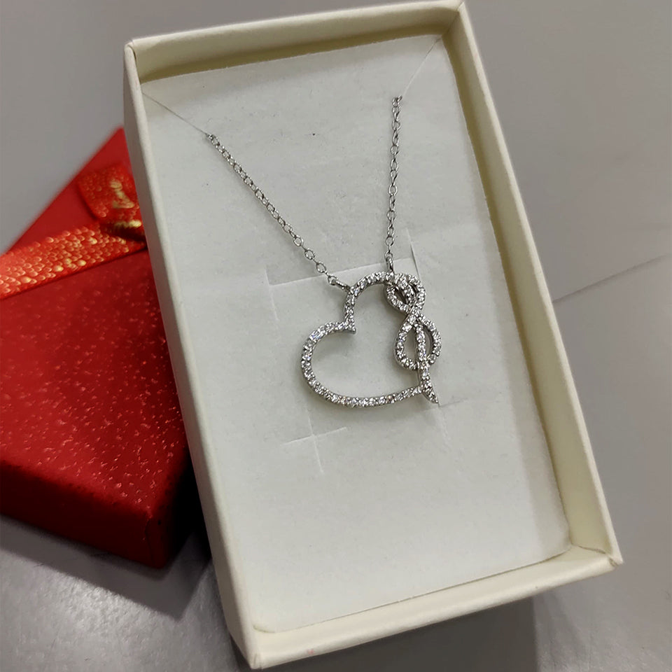 Love Heart Infinity Pendant Necklace