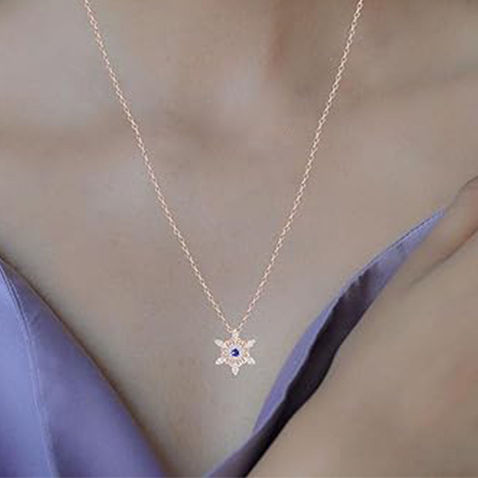 Birthday Snowflake Pendant Necklace