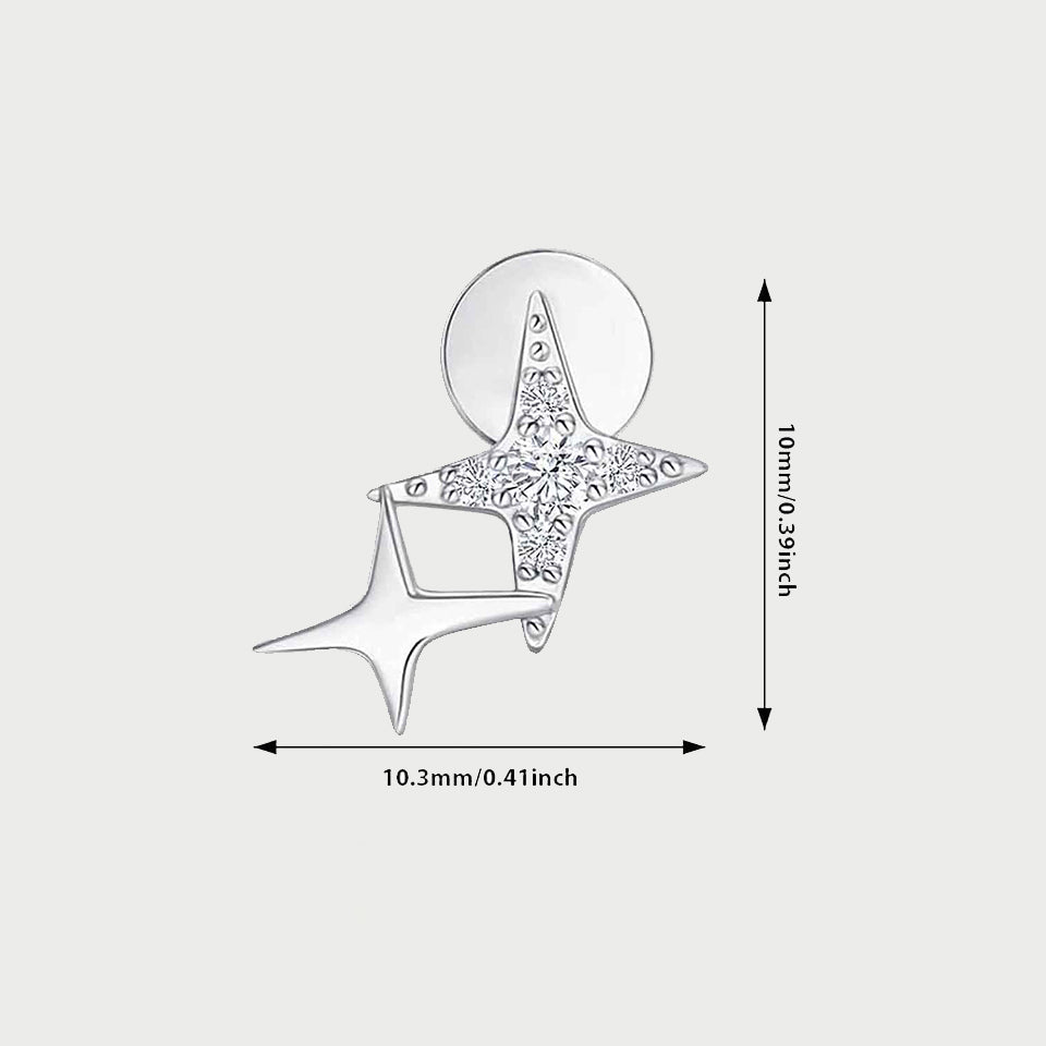 Moissanite Diamond Star Stud