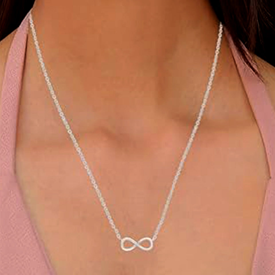 Three Stone Infinity Pendant Necklace