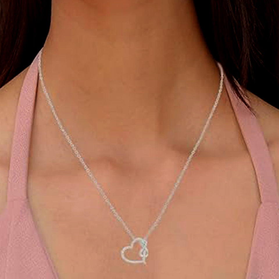 Love Heart Infinity Pendant Necklace