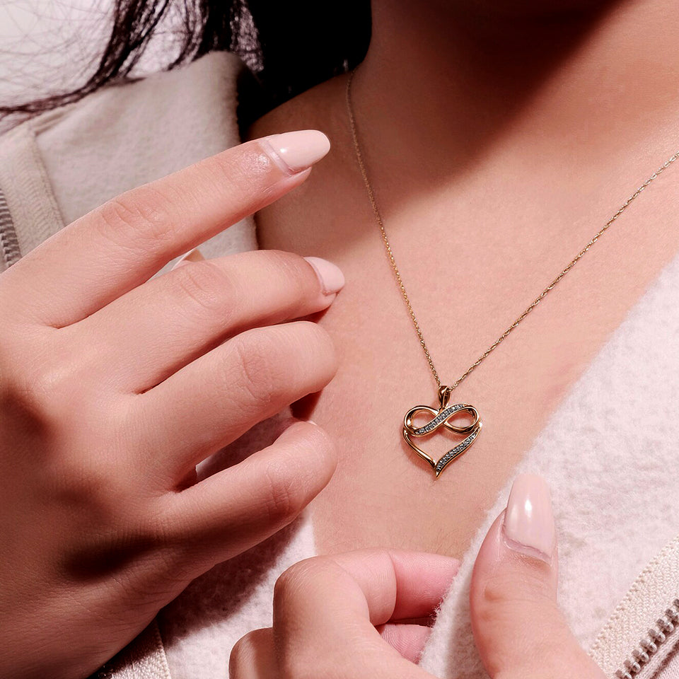 Danity Heart Infinity Pendant Necklace