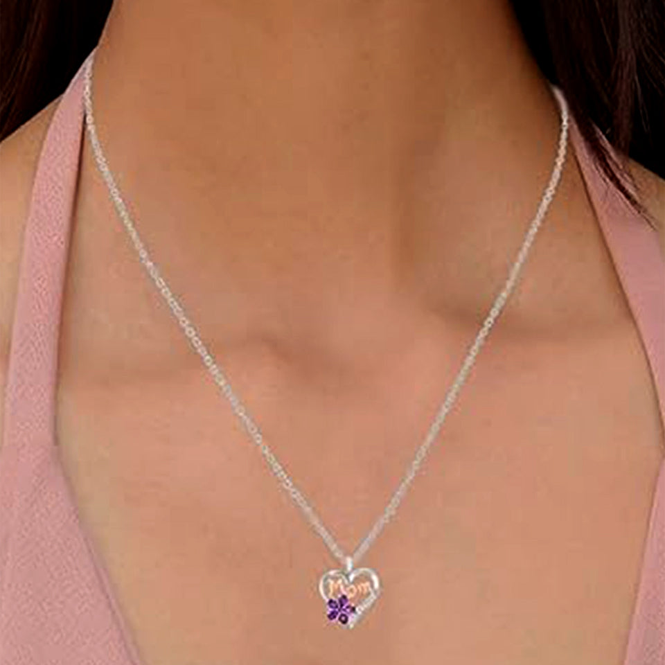 Pear Mom Love Heart Pendant Necklace