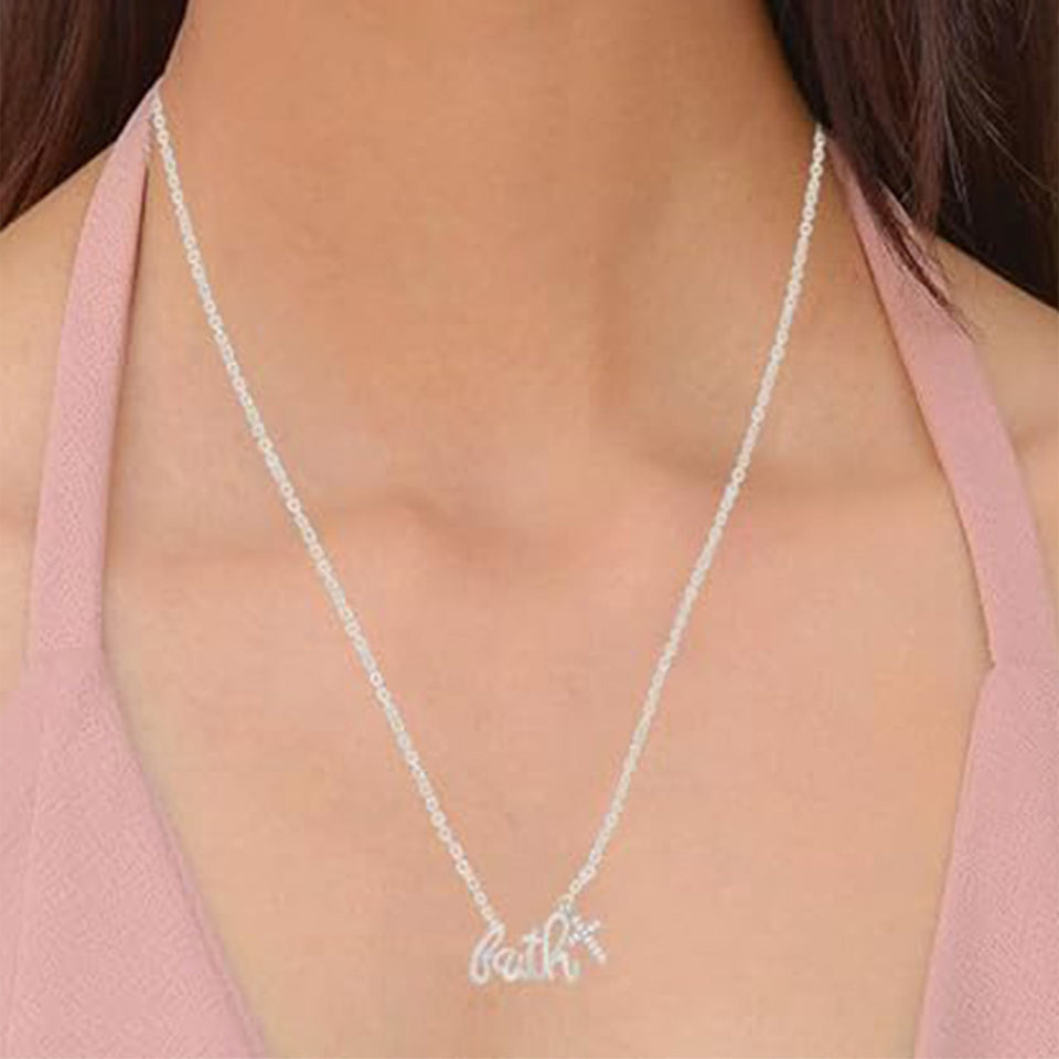 Cross Faith Charm Pendant Necklace