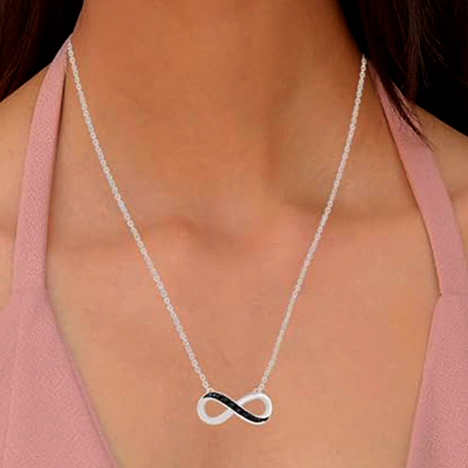 Black Infinity Pendant Necklace