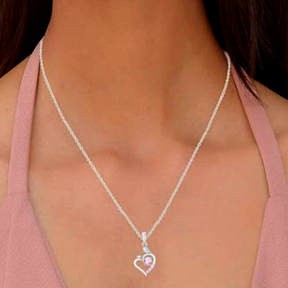 Child with Mom Heart Pendant Necklace