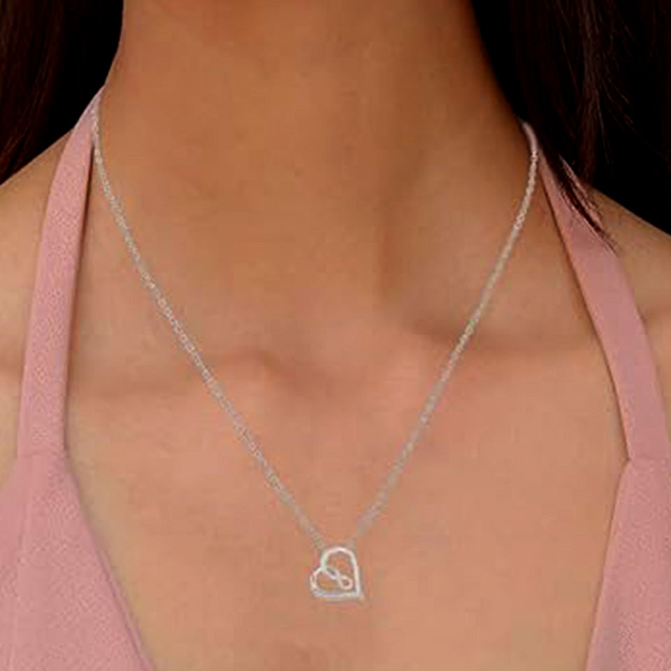 Infinity Love Heart Pendant Necklace