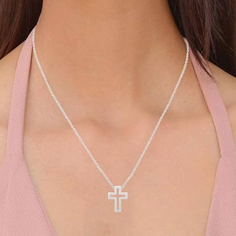 Cross Outline Pendant Necklace