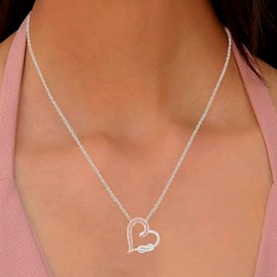 Infinity Knot Heart Pendant Necklace