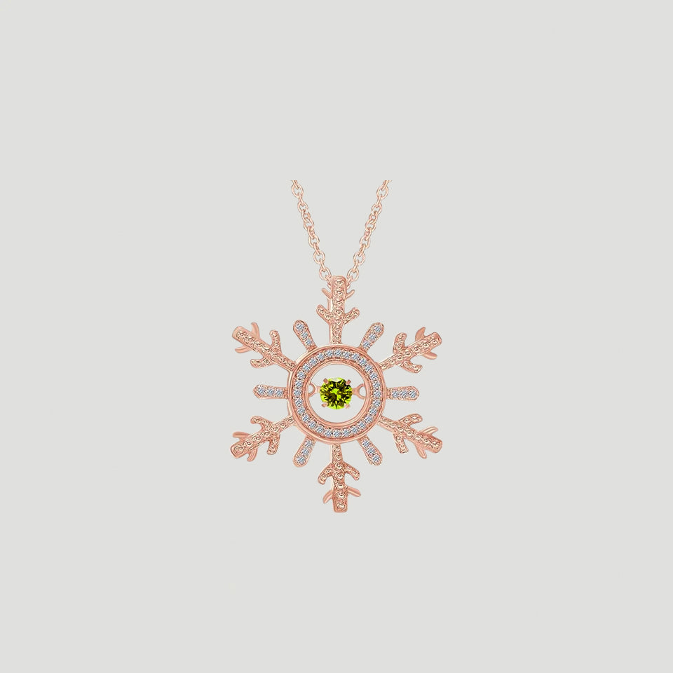 Moissanite Birthday Snowflake Pendant Necklace