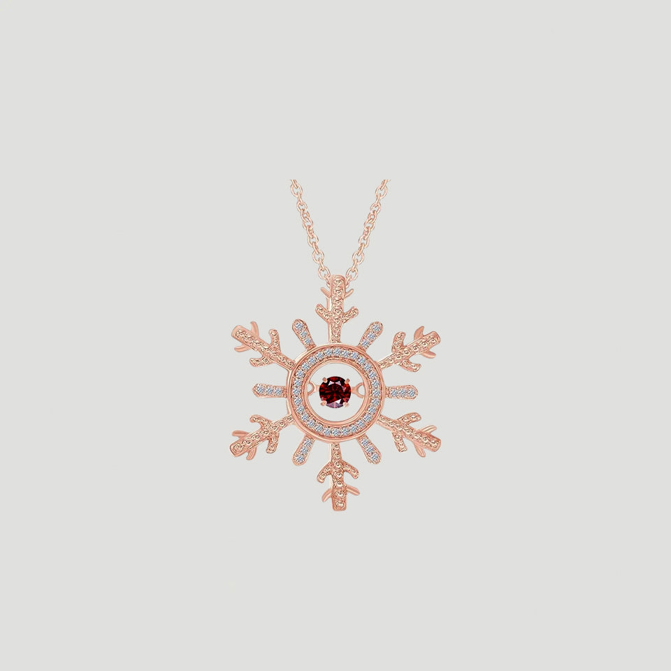 Moissanite Birthday Snowflake Pendant Necklace
