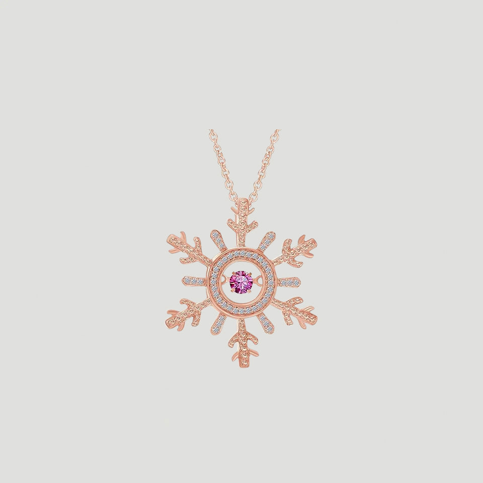 Moissanite Birthday Snowflake Pendant Necklace