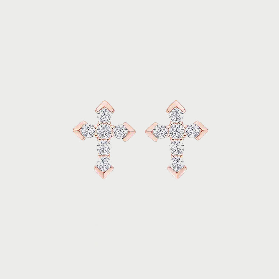 Moissanite Diamond Cross Stud