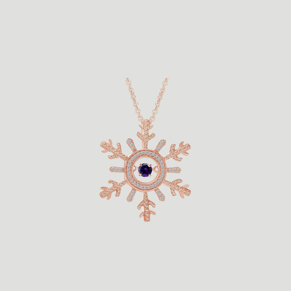 Moissanite Birthday Snowflake Pendant Necklace