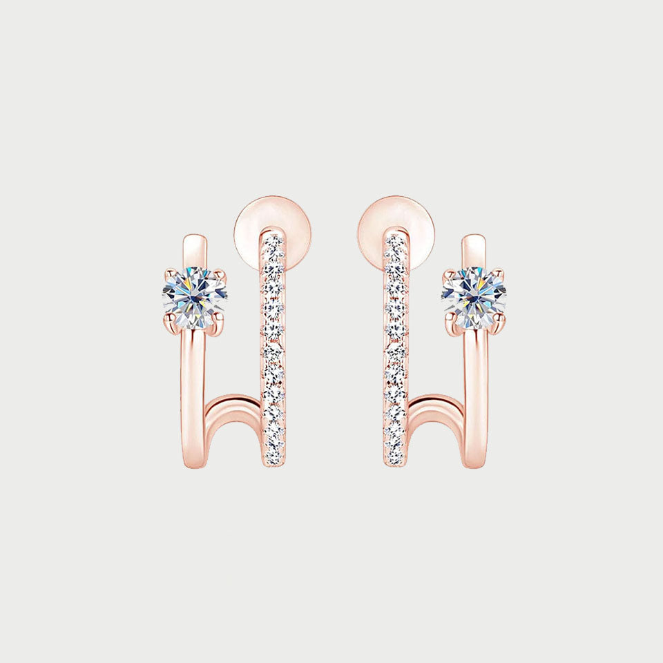 Moissanite Diamond Open Hoop Earrings